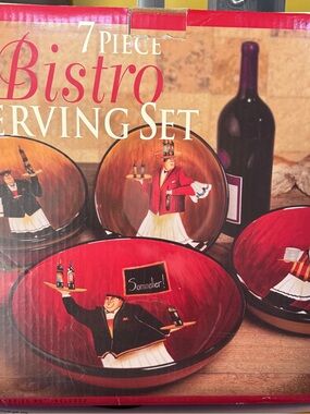 Certified International Red Bistro Sommelier 7-Piece Serving Set